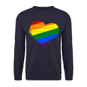 J’aime les LGBT - Sweat-shirt Unisexe - marine - Devant - Alina (178cm) & Michal (187cm)