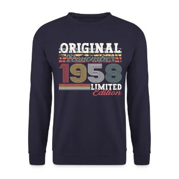 Original novembre 1958 64e anniversaire cadeau - Sweat-shirt Unisexe - marine - Devant - Alina (178cm) & Michal (187cm)