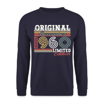 Né en décembre 1960 cadeau de 62e anniversaire - Sweat-shirt Unisexe - marine - Devant - Alina (178cm) & Michal (187cm)