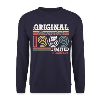 Né en décembre 1959 cadeau de 63e anniversaire - Sweat-shirt Unisexe - marine - Devant - Alina (178cm) & Michal (187cm)