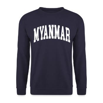 Myanmar - Unisex Sweatshirt - navy - Front - Alina (178cm) & Michal (187cm)