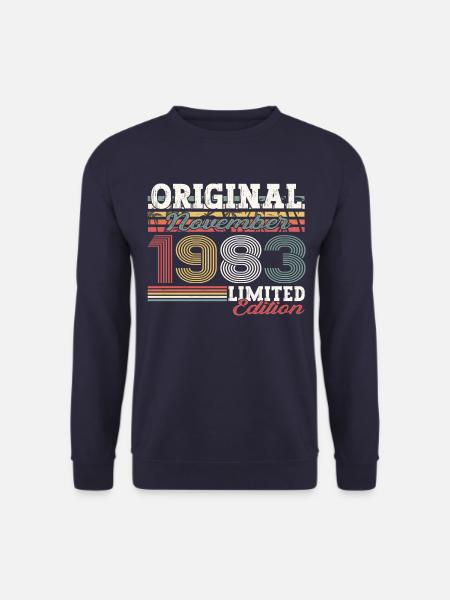 Original November 1983 39. Geburtstag Geschenk - Unisex Pullover - Navy