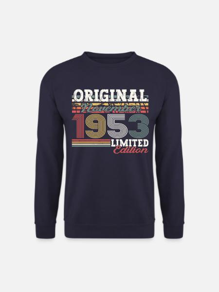 Original November 1953 69. Geburtstag Geschenk - Unisex Pullover - Navy
