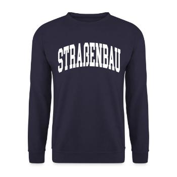Straßenbau - Unisex Pullover - Navy - Vorne - Alina (178cm) & Michal (187cm)
