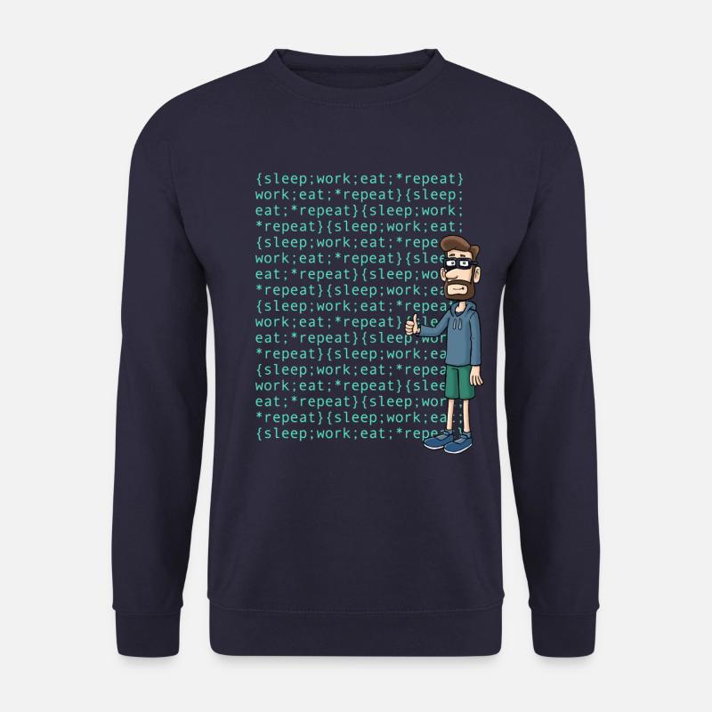 Programmierer mit Code: sleep, work, eat, repeat - Unisex Pullover - Navy