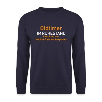 Pension de retraite Oldtimer cadeau - Sweat-shirt Unisexe - marine - Devant - Alina (178cm) & Michal (187cm)