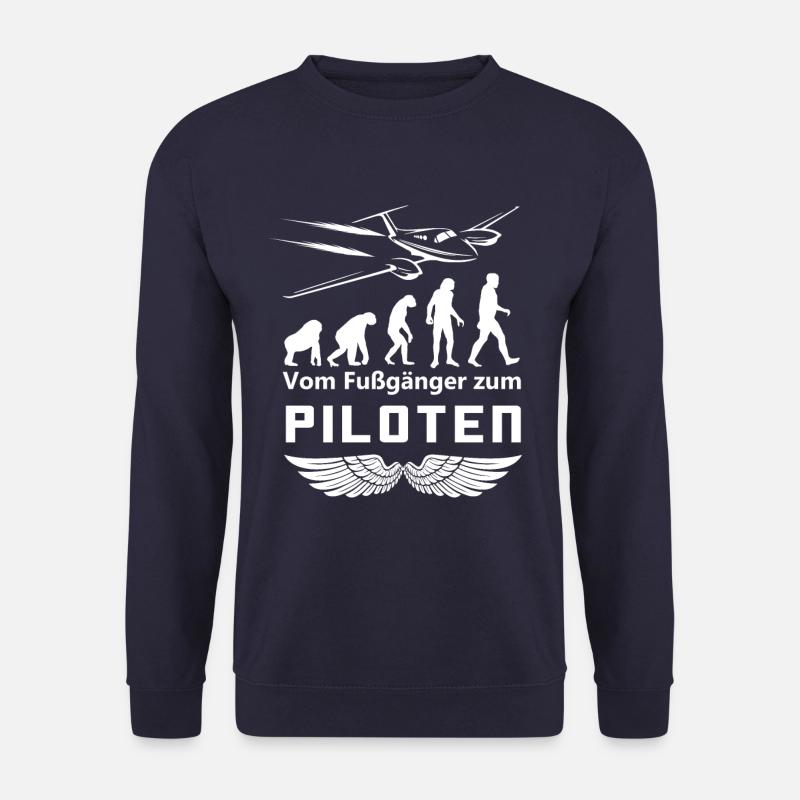 Pilot Piloten Evolution Geschenk - Unisex Pullover - Navy