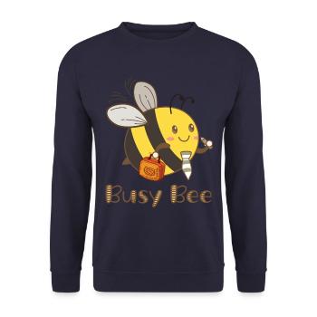 Busy bee bee bees - Unisex Sweatshirt - navy - Front - Alina (178cm) & Michal (187cm)