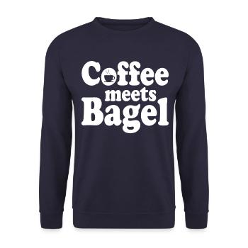 Le café rencontre le bagel - Sweat-shirt Unisexe - marine - Devant - Alina (178cm) & Michal (187cm)
