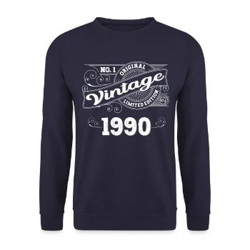 Né en 1990 33ème anniversaire Cadeau homme / femme - Sweat-shirt Unisexe - marine - Devant - Alina (178cm) & Michal (187cm)