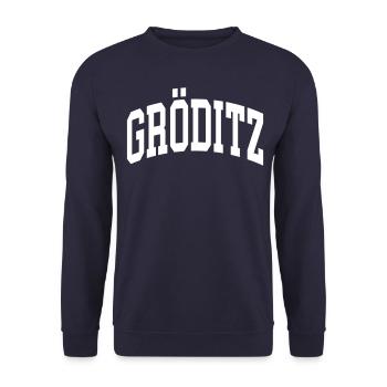 Gröditz - Unisex Sweatshirt - navy - Front - Alina (178cm) & Michal (187cm)