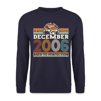 December Year 2006 16th birthday gift - Unisex Sweatshirt - navy - Front - Alina (178cm) & Michal (187cm)