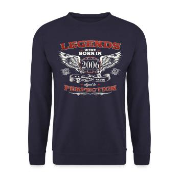 17th birthday man legend vintage 2006 classic car - Unisex Sweatshirt - navy - Front - Alina (178cm) & Michal (187cm)