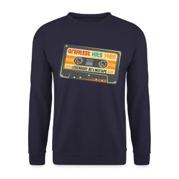 Greatest Hits 1983 Birthday Cassette Tape Design - Unisex Sweatshirt - navy - Front - Alina (178cm) & Michal (187cm)