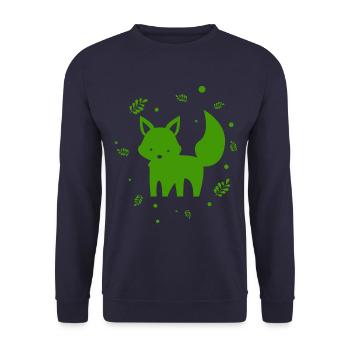 Fuchs - Tier - Zoo - Tierfreund - Naturschutz - Unisex Pullover - Navy - Vorne - Alina (178cm) & Michal (187cm)