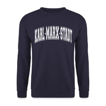 Karl-Marx-Stadt - Unisex Pullover - Navy - Vorne - Alina (178cm) & Michal (187cm)