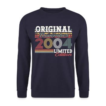 Cadeau original du 18e anniversaire de novembre 2004 - Sweat-shirt Unisexe - marine - Devant - Alina (178cm) & Michal (187cm)
