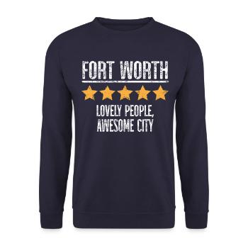 Fort Worth - Unisex Pullover - Navy - Vorne - Alina (178cm) & Michal (187cm)