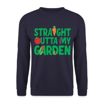 Direkt aus meinem Garten - Unisex Pullover - Navy - Vorne - Alina (178cm) & Michal (187cm)