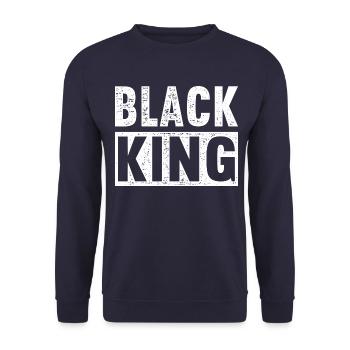 Black King - Unisex Sweatshirt - navy - Front - Alina (178cm) & Michal (187cm)