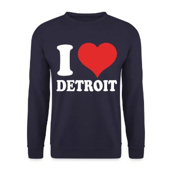 Detroit - Unisex Pullover - Navy - Vorne - Alina (178cm) & Michal (187cm)