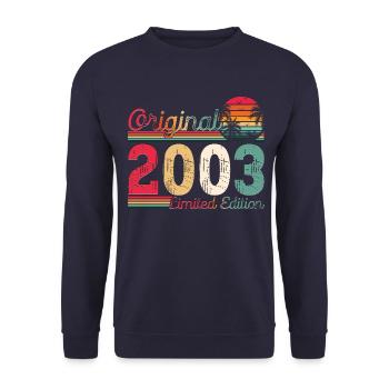 Né 2003 20e anniversaire cadeau homme / femme - Sweat-shirt Unisexe - marine - Devant - Alina (178cm) & Michal (187cm)