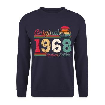 Né en 1968 55ème anniversaire Cadeau homme / femme - Sweat-shirt Unisexe - marine - Devant - Alina (178cm) & Michal (187cm)