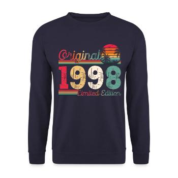 Né 1998 25ème anniversaire Cadeau homme / femme - Sweat-shirt Unisexe - marine - Devant - Alina (178cm) & Michal (187cm)