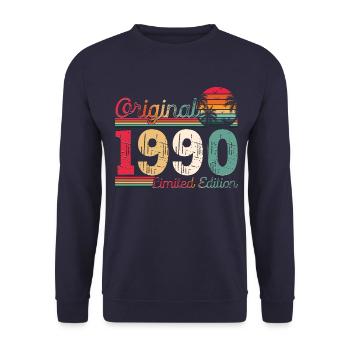 Né en 1990 33ème anniversaire Cadeau homme / femme - Sweat-shirt Unisexe - marine - Devant - Alina (178cm) & Michal (187cm)