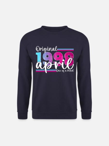 25 Geburtstag Frau Magenta April Jahrgang 1998 - Unisex Pullover - Navy