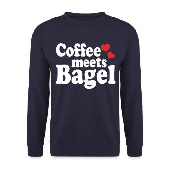 Le café rencontre Bagel - Sweat-shirt Unisexe - marine - Devant - Alina (178cm) & Michal (187cm)