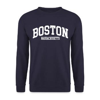Boston - Unisex Sweatshirt - navy - Front - Alina (178cm) & Michal (187cm)