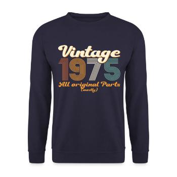 Cadeau original vintage 1975 47ème anniversaire - Sweat-shirt Unisexe - marine - Devant - Alina (178cm) & Michal (187cm)