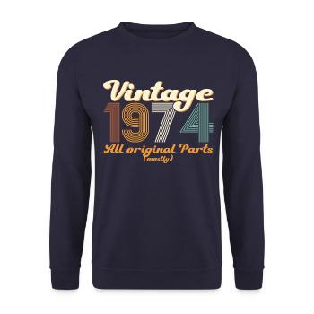 Original vintage 1974 48th birthday gift - Unisex Sweatshirt - navy - Front - Alina (178cm) & Michal (187cm)
