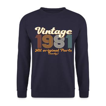 Original vintage 1981 41st birthday gift - Unisex Sweatshirt - navy - Front - Alina (178cm) & Michal (187cm)