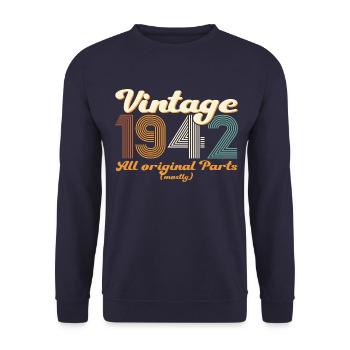 Original vintage 1942 80th birthday gift - Unisex Sweatshirt - navy - Front - Alina (178cm) & Michal (187cm)