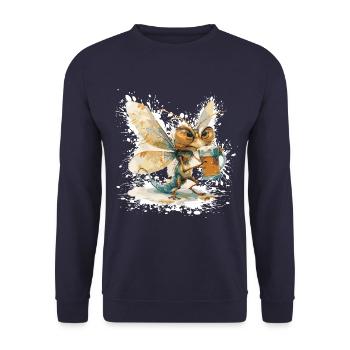 Dragonfly Beer Funny - Unisex Sweatshirt - navy - Front - Alina (178cm) & Michal (187cm)