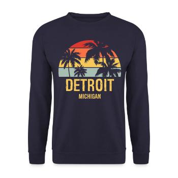Detroit - Unisex Pullover - Navy - Vorne - Alina (178cm) & Michal (187cm)