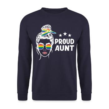 LGBT Stolze Tante - Unisex Pullover - Navy - Vorne - Alina (178cm) & Michal (187cm)