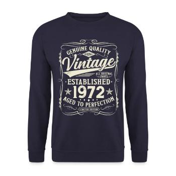 Né en 1972 Vintage Cadeau d’anniversaire - Sweat-shirt Unisexe - marine - Devant - Alina (178cm) & Michal (187cm)