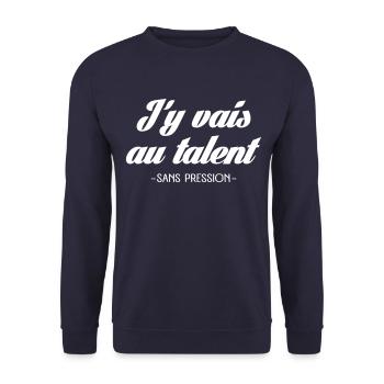 J'y vais au talent - Sweat-shirt Unisexe - marine - Devant - Alina (178cm) & Michal (187cm)