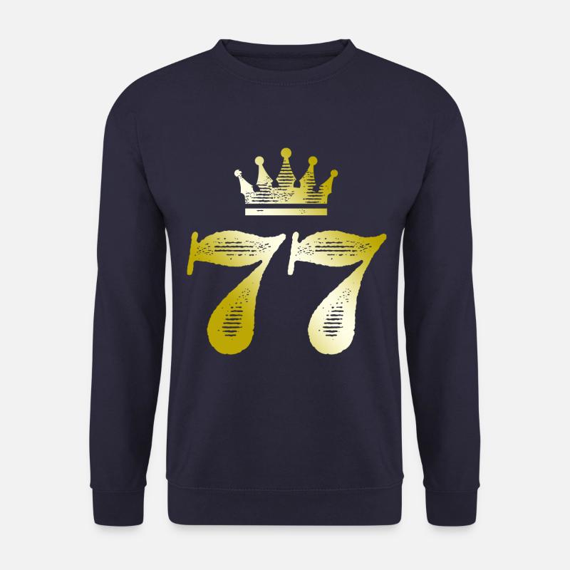 77 Zahl Krone Gold - Unisex Pullover - Navy
