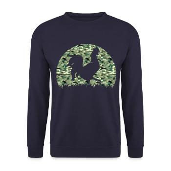 Hühnerflüsterer Chicken Whisperer - Unisex Sweatshirt - navy - Front - Alina (178cm) & Michal (187cm)
