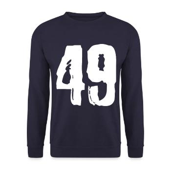 49 Zahl Trikot - Unisex Pullover - Navy - Vorne - Alina (178cm) & Michal (187cm)