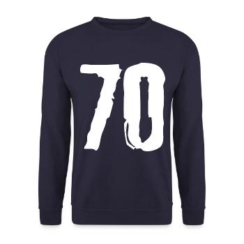 70 number jersey - Unisex Sweatshirt - navy - Front - Alina (178cm) & Michal (187cm)