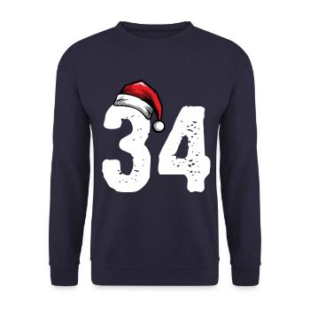 34 Numéro Noël - Sweat-shirt Unisexe - marine - Devant - Alina (178cm) & Michal (187cm)