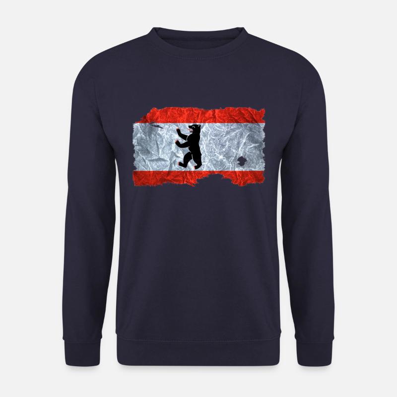 Regard drapeau Berlin / drapeau de cru utilisé - Sweat-shirt Unisexe - marine