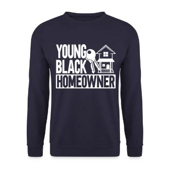 Young Black Homeowner - Unisex Sweatshirt - navy - Front - Alina (178cm) & Michal (187cm)