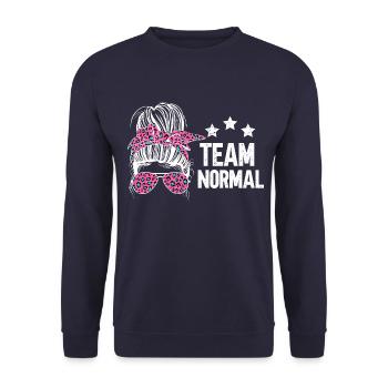 Team Normal - Unisex Sweatshirt - navy - Front - Alina (178cm) & Michal (187cm)