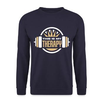 Workout, Fitness, Gym, Workout, Sports, Fun - Unisex Sweatshirt - navy - Front - Alina (178cm) & Michal (187cm)